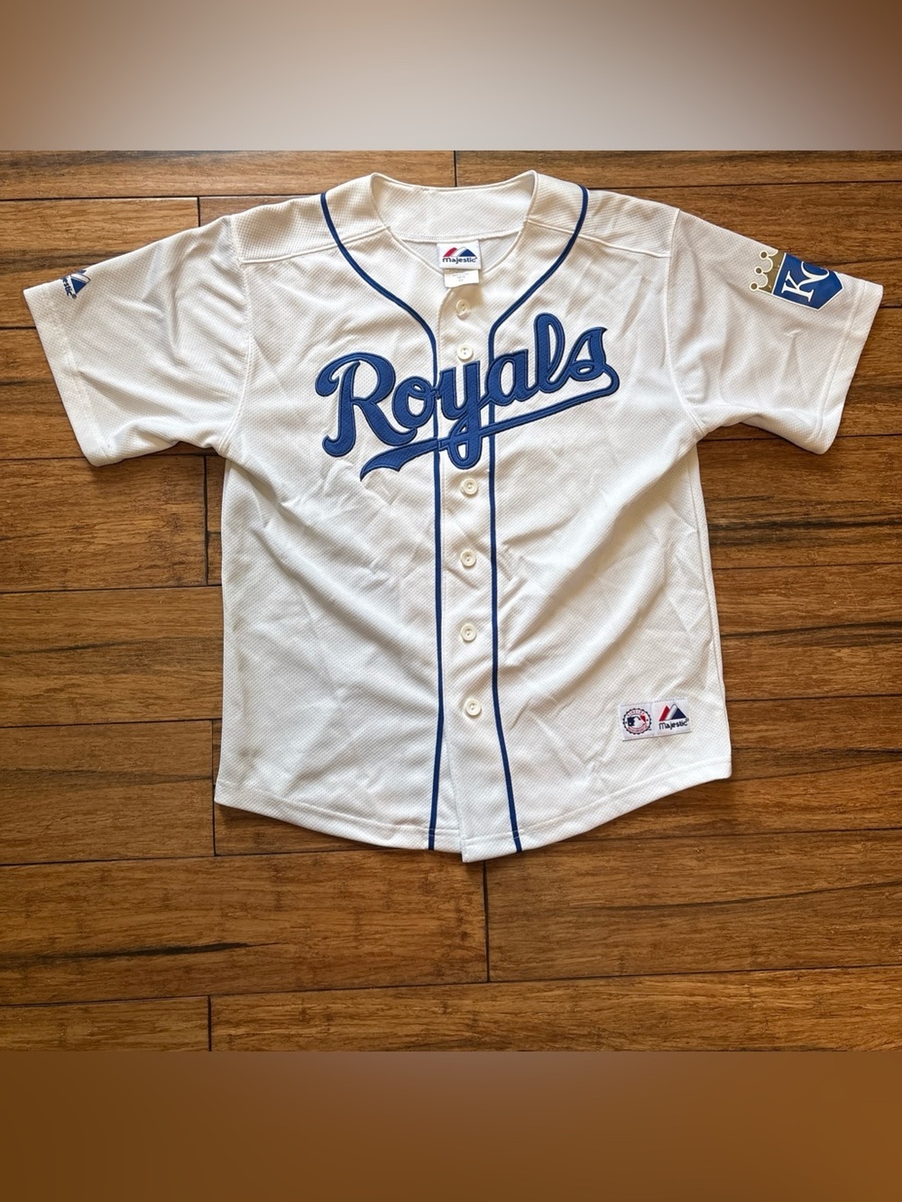 Majestic Youth Kid #4 Alex Gordon Kansas City Royals Baseball Jersey Sz 10/12 - Picture 1 of 9